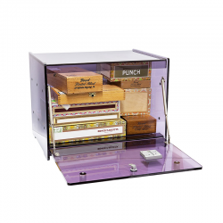 HUMIDOR PLEXI GERARD BLEU GRAND MODELE