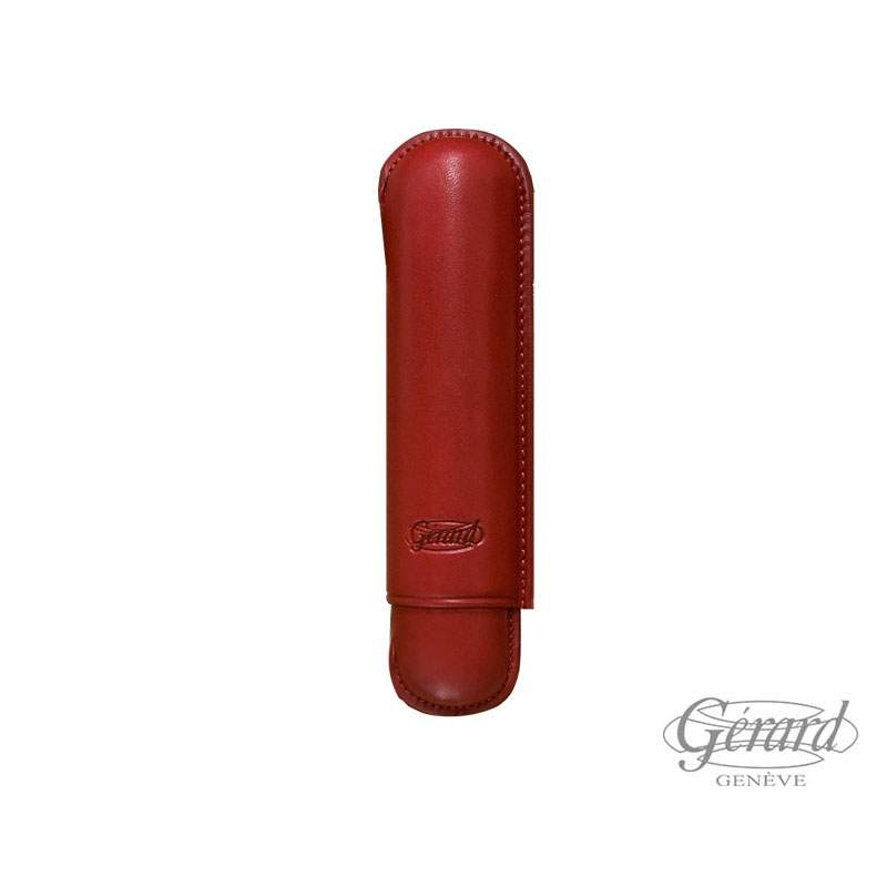 CIGAR CASE BURGUNDY LEATHER 1 PIECE CEPO 60