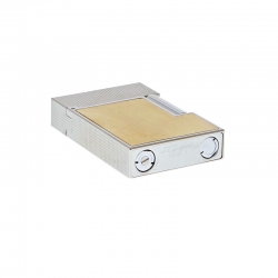 LIGNE 2 SMALL PLATINUM AND BRUSHED GOLD LIGHTER