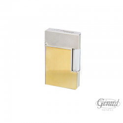 LIGNE 2 SMALL PLATINUM AND BRUSHED GOLD LIGHTER