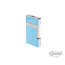 BRIQUET DUPONT SLIMMY LAQUE BLEU CIEL/CHROME