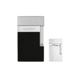 BRIQUET TABLE DUPONT LAQUE NOIR ARGENTE